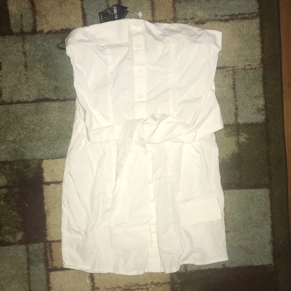 Tie front button down dress